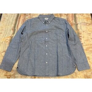 Flint And Tinder Button Down Shirt Blue Long Sleeve Cotton Slim Fit Size XL